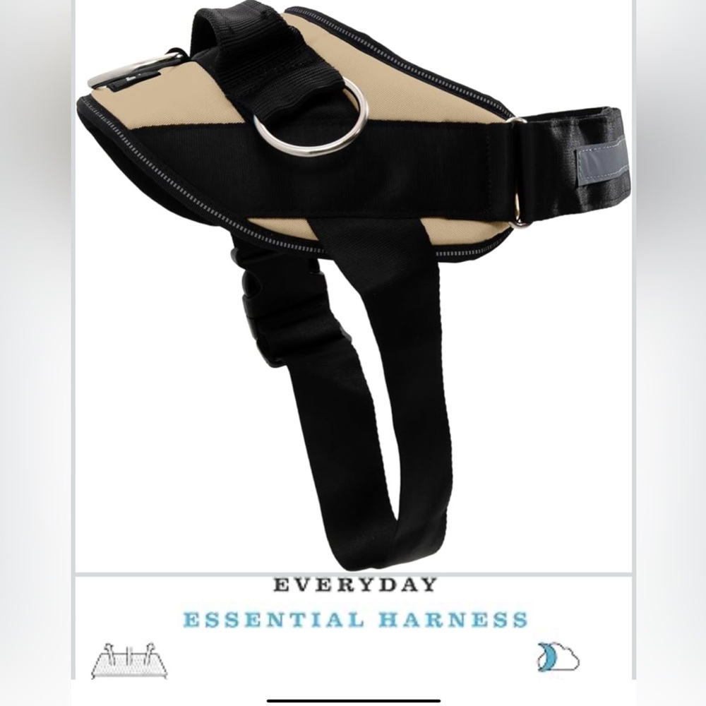 Shawn and co Black and Tan Dog Harness. A